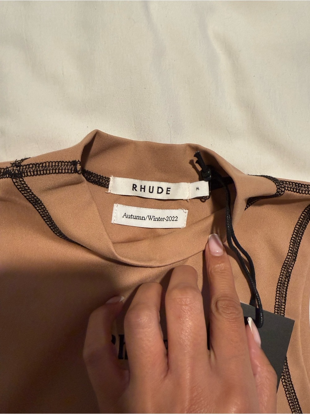 Rhude Brown Tank Top  and Matching Skirt with Black Side Panels - Picture 2 of 6
